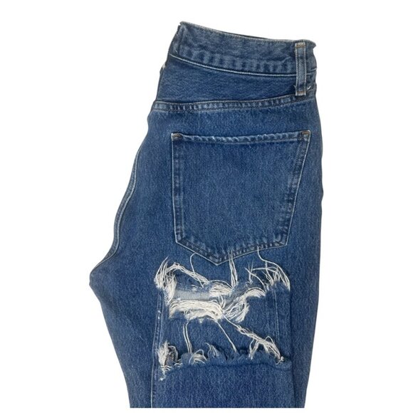 Agolde Riley High Rise Straight Leg Crop Jeans Size 27 In Veto Faded Distressed - Picture 9 of 13